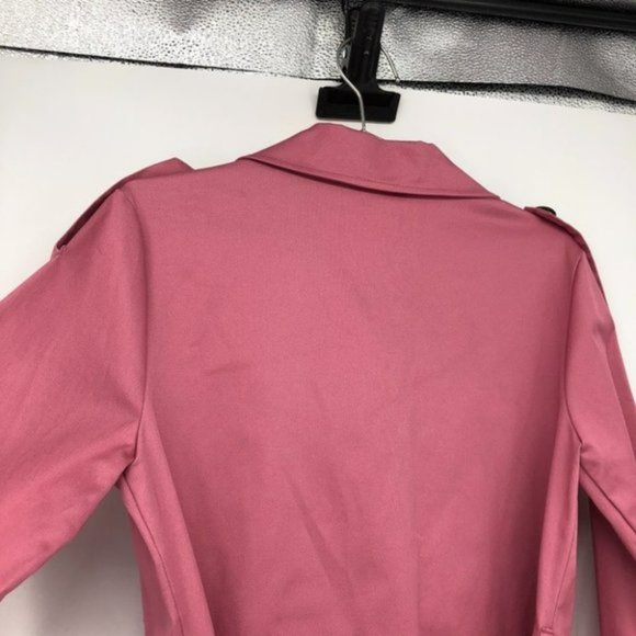 NWT Rinascimento Pink tie waist black buttoned  coat four pockets SP - Picture 13 of 15